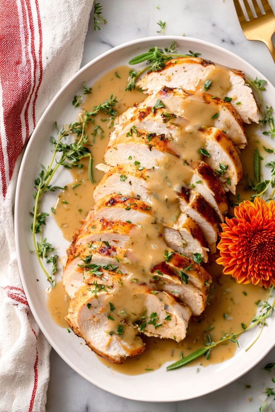 Juicy Roast Turkey Breast - Serving Suggestion