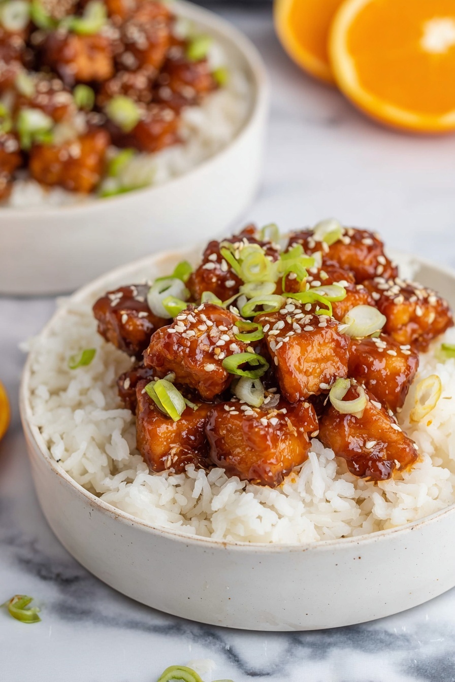 Crispy Orange Tofu - Serving Suggestion