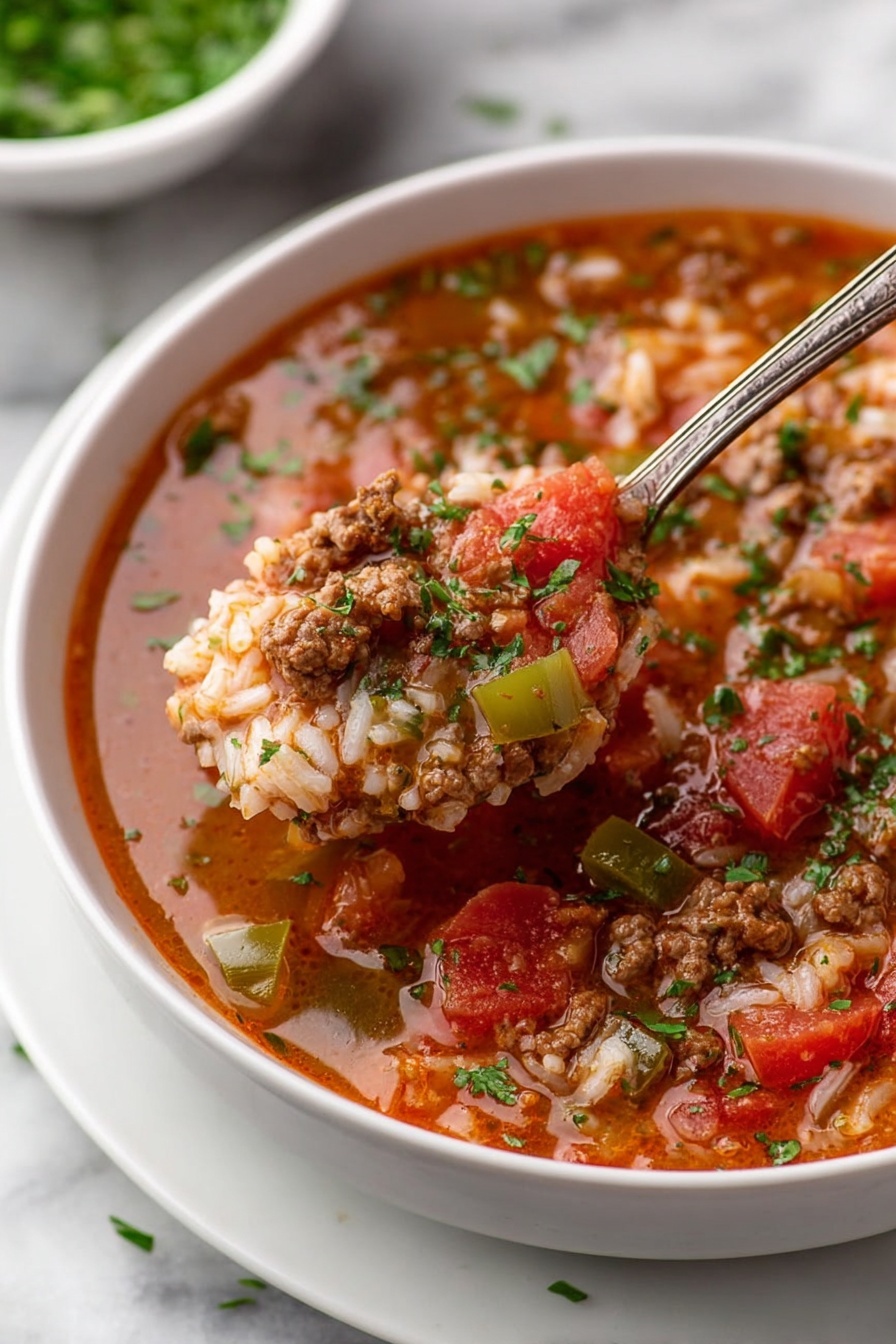 Stuffed Pepper Soup - Serving Suggestion