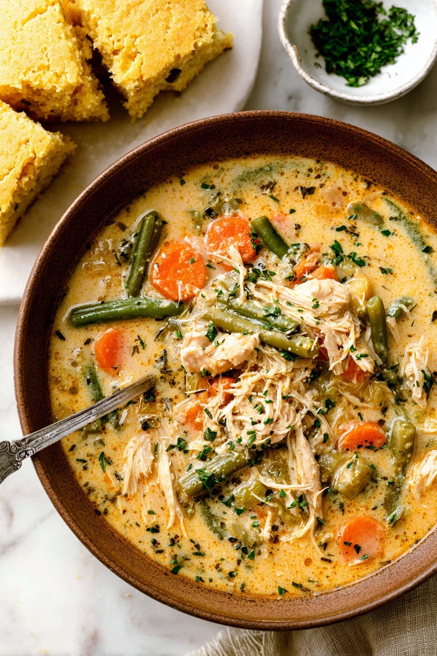 Creamy Chicken Rice Soup - Serving Suggestion