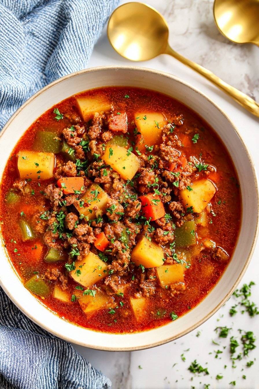 Smoky Hamburger Soup - Serving Suggestion