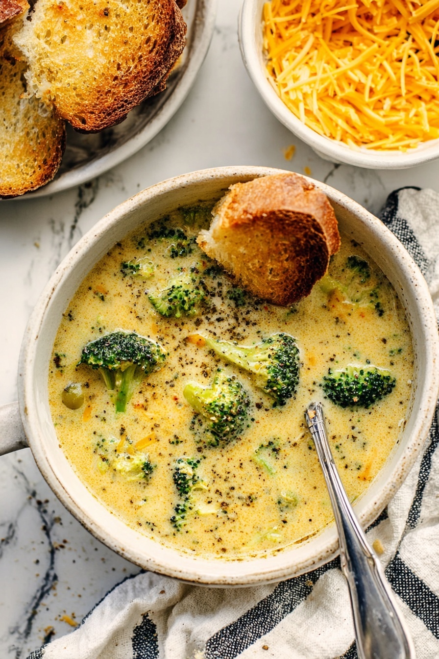 Broccoli Cheese Soup - Serving Suggestion