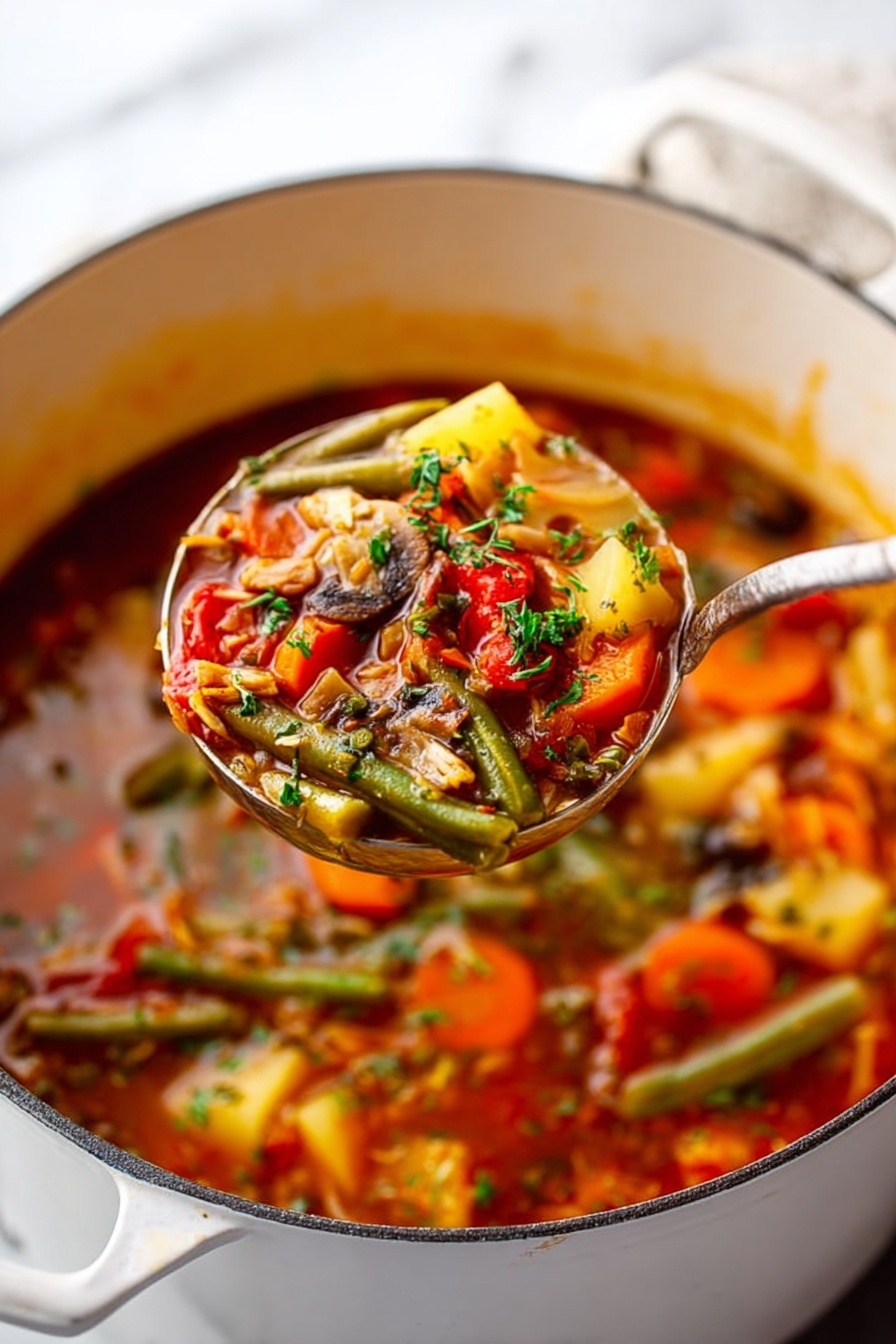 Vegetable Cabbage Soup - Serving Suggestion