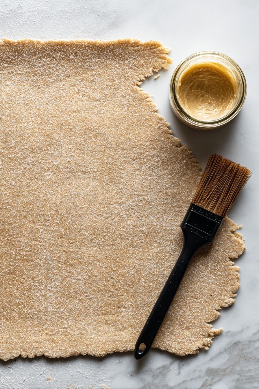 The image shows a white plate with a dessert made of warm cooked peach slices in thick golden syrup as the bottom layer. On top of the peaches, there is a piece of cinnamon roll with visible swirls and a light drizzle of white icing. Next to the cinnamon roll, there is a round scoop of vanilla ice cream, slightly melting around the edges. A silver spoon is placed on the plate, partly under the cinnamon roll with some syrup on it. The plate is set on a white marbled surface with a cloth napkin partly visible on the side. photo taken with an iphone --ar 2:3 --v 7