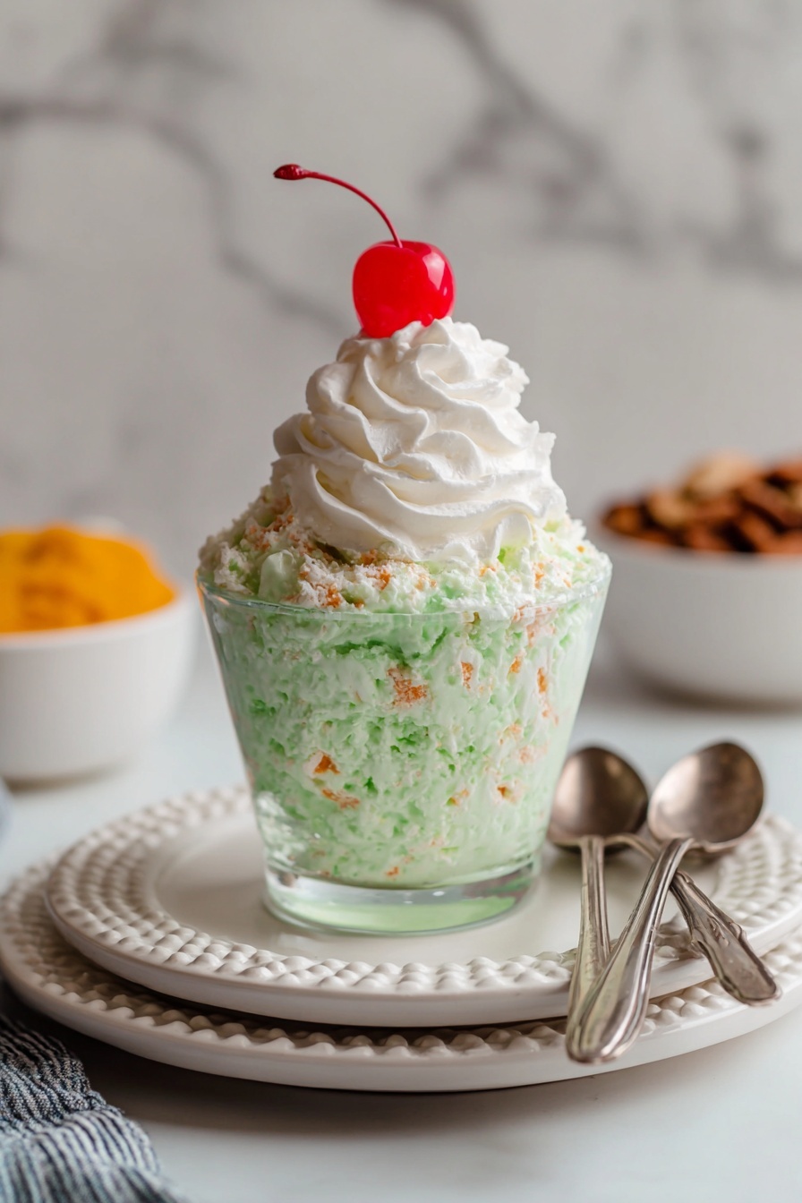A clear glass bowl is filled with a textured mix of white and bright green ingredients combined unevenly, showing clumps and streaks of both colors throughout. A woman's hand with red nail polish holds the side of the bowl while another woman's hand holds a white spatula mixing the contents, pressing it from the bottom. The bowl sits on a white marbled surface, and the overall look is bright and clean with the contrast between the vibrant green and the soft white mix. photo taken with an iphone --ar 2:3 --v 7